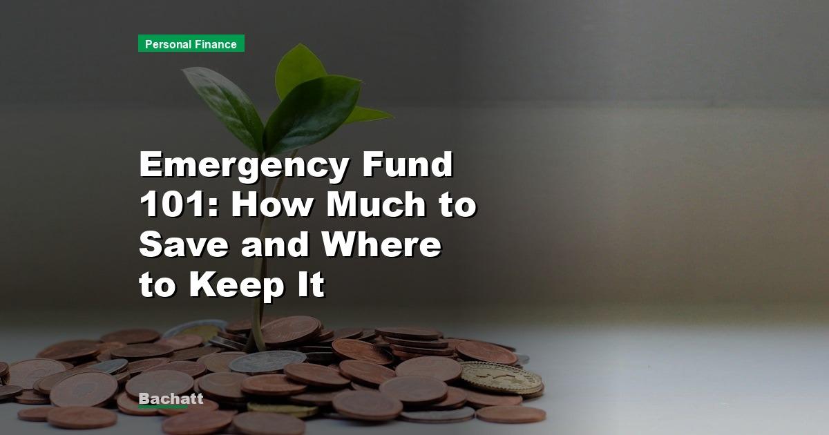 Emergency Fund 101: How Much to Save and Where to Keep It