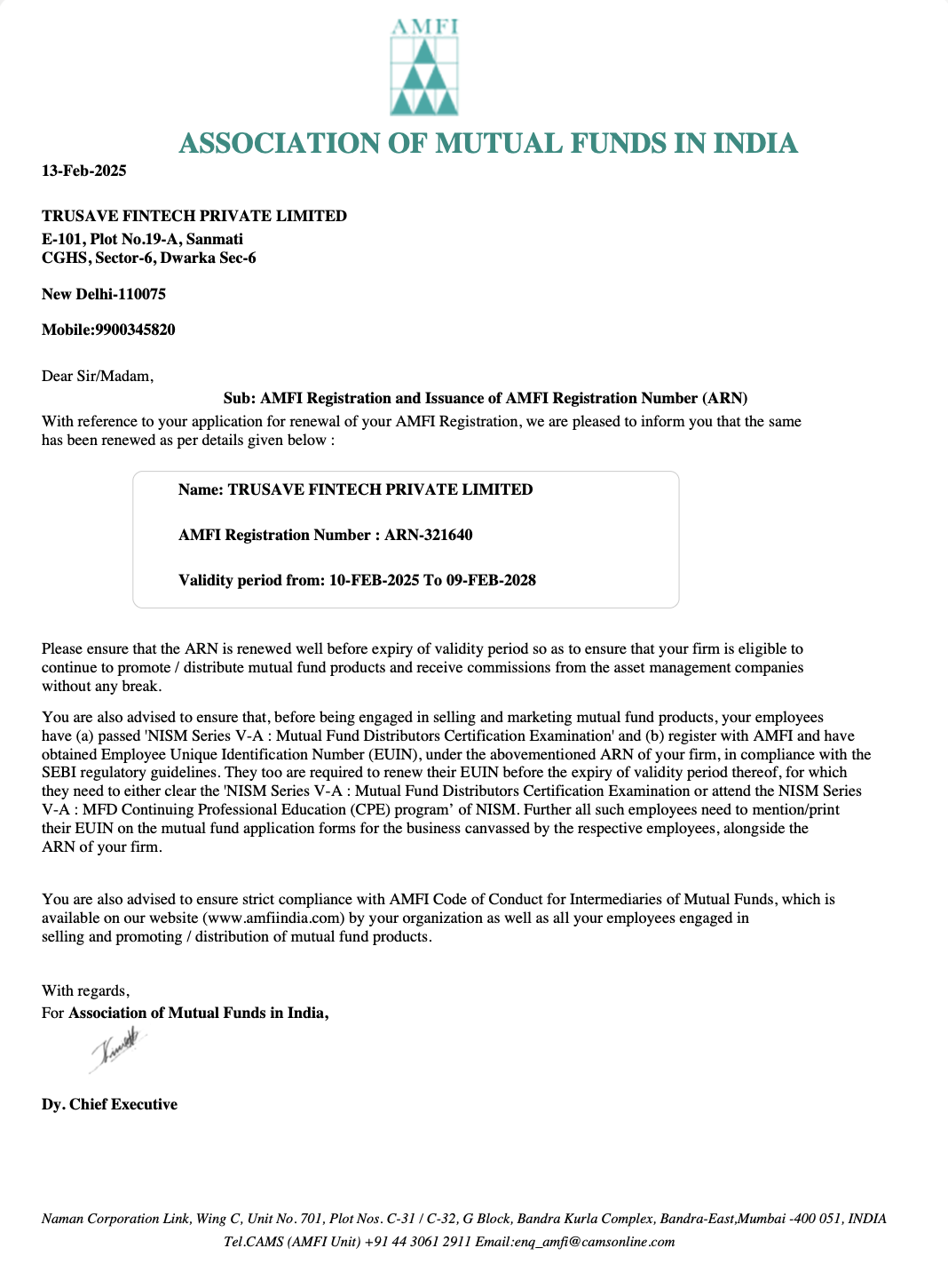 AMFI-registered Mutual Fund Distributor